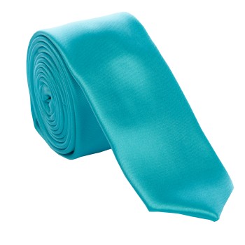 Turquoise Slim Satin Tie #C1887/4 ##LS