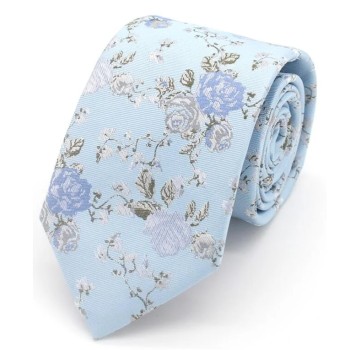 Baby Blue Floral Tie #F1908/3