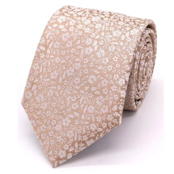 Champagne Micro Floral Tie #F1917/3