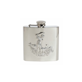Silver Golfer Stainless Steel Hip Flask #HF-06 ##DAL-LS