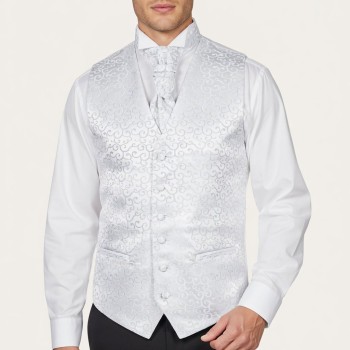 Silver Royal Swirl Wedding Waistcoat #AB-WWA1001/5