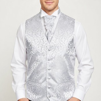 Silver Vintage Vine Formal Waistcoat #AB-WWA1004/5