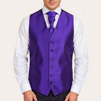 Plum Purple Shantung Wedding Waistcoat #AB-WWB1005/8