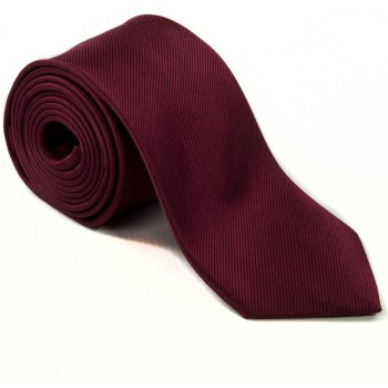 Plain Wine Silk Tie #S5009/1 ##LS