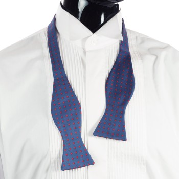 Navy with Red Polka Dot Silk Self Tie Bow Tie #SB5032/3 ##LS