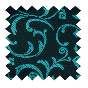 Teal on Black Swirl Leaf Swatch #AB-SWA1000/2
