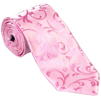 Pink Swirl Leaf Wedding Tie #AB-T1000/6 ##LS2