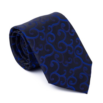 Navy on Black Royal Swirl Tie #AB-T1001/9 ##LS2