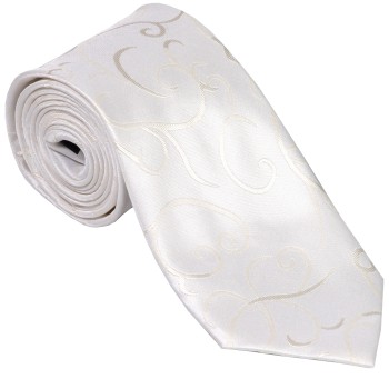 Ivory Modern Scroll Wedding Tie #AB-T1002/4 ##LS2