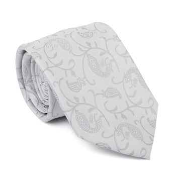 Silver Budding Paisley Tie #AB-T1003/8 ##LS2