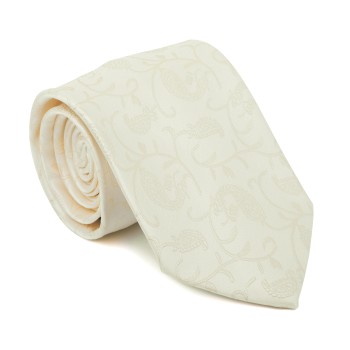 Cream Budding Paisley Tie #AB-T1003/9 ##LS2
