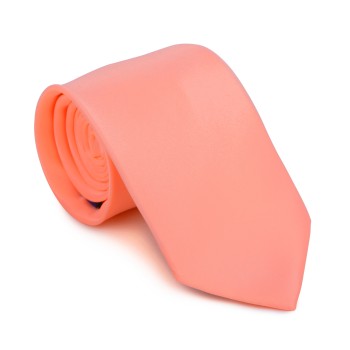 Plain Peach Cobbler Satin Tie #AB-T1009/29