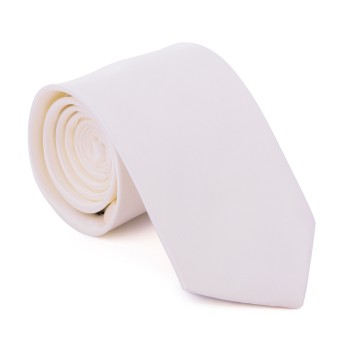 Plain Pearled Ivory Satin Tie #AB-T1009/43 ##LS2