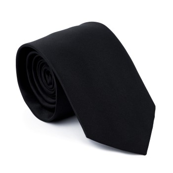 Plain Plain Black Onyx Satin Tie #AB-T1009/8 ##LS2