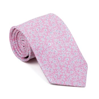 Pink Ditsy Floral Tie #AB-T1013/1 ##LS