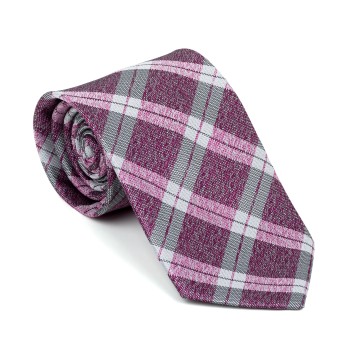 Burgundy Wide Check Tie #AB-T1014/2 ##LS