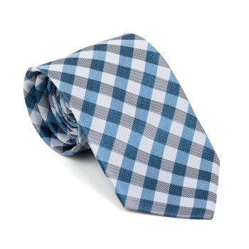 Blue Neat Check Tie #AB-T1015/4 ##LS