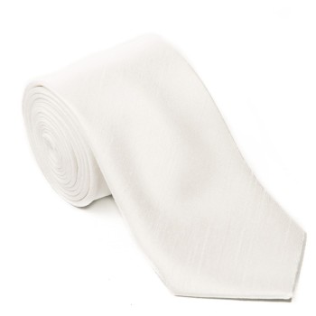 White Shantung Slim Wedding Tie #C1864/2