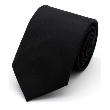 Plain Black Luxe Textured Tie #T1896/11