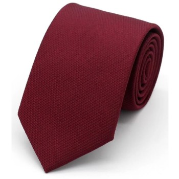 Plain Wine Red Luxe Textured Tie #T1896/2