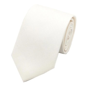 Plain Ivory Luxe Textured Tie #T1896/8