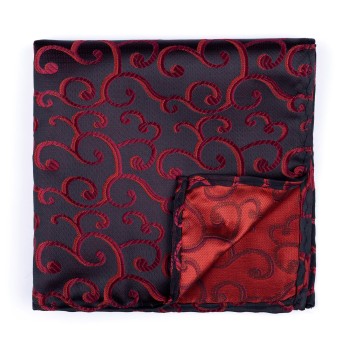 Wine on Black Royal Swirl Pocket Square #AB-TPH1001/10 ##LS2