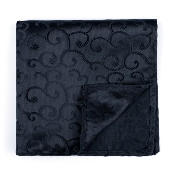 Black on Black Royal Swirl Pocket Square #AB-TPH1001/8 ##LS2