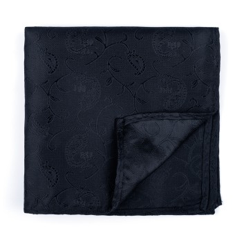 Black on Black Budding Paisley Pocket Square #AB-TPH1003/4 ##LS2