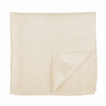 Cream Budding Paisley Pocket Square #AB-TPH1003/9 ##LS2