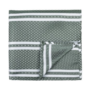 Green Pastel Stripe Pocket Square #AB-TPH1016/2 ##LS