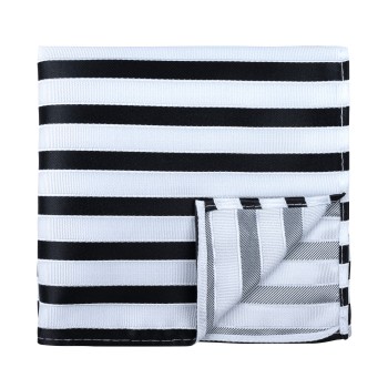 Black and White Stripe Football Pocket Square #AB-TPH1019/1 ##LS