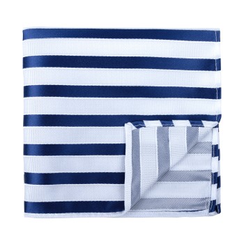 Navy and White Stripe Football Pocket Square #AB-TPH1019/2 ##LS