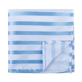 Sky Blue and White Stripe Football Pocket Square #AB-TPH1019/6 ##LS