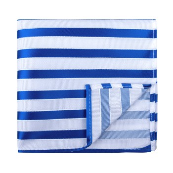 Royal Blue and White Stripe Football Pocket Square #AB-TPH1019/7 ##LS
