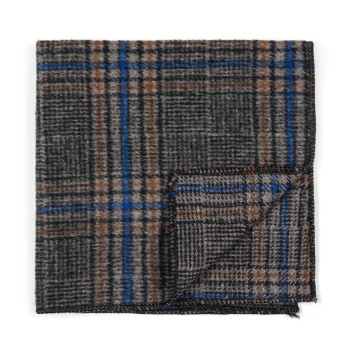 Grey Overcheck Wool Pocket Square #AB-TPH1020/2 ##LS2