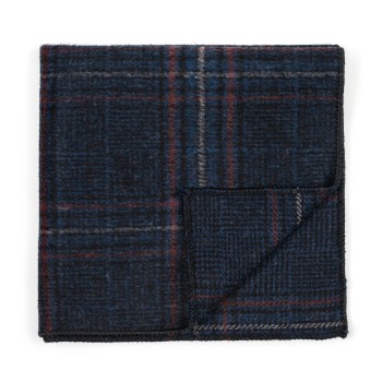 Navy Blue Overcheck Pocket Square #AB-TPH1020/3 ##LS2