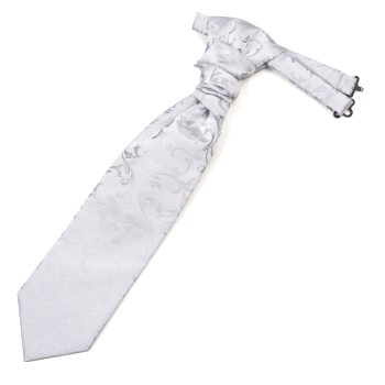 Silver Swirl Leaf Wedding Cravat #AB-WCR1000/10 