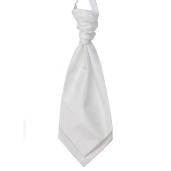 White Shantung Wedding Wedding Cravat #WCR1864/2