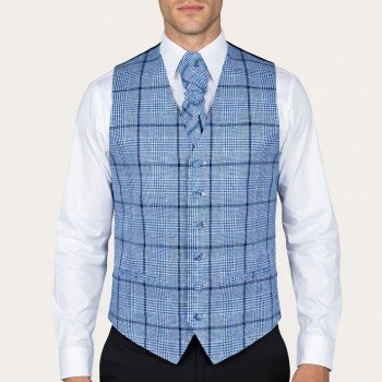 Regatta Blue Check Waistcoat #AB-WWA1007/2 