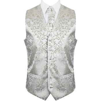 Emerald Green Swirl Leaf Formal Waistcoat #AB-WWA1000/12 ##LS