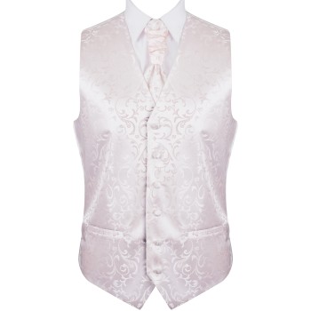 Ivory Bridal Blush Swirl Leaf Wedding Waistcoat #AB-WWA1000/13