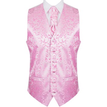 Pink Swirl Leaf Wedding Waistcoat #AB-WWA1000/6 ##LS