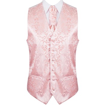 Peach Swirl Leaf Formal Waistcoat #AB-WWA1000/7 ##LS