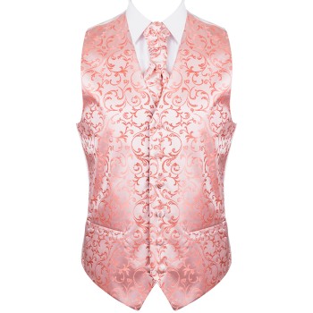 Coral Swirl Leaf Wedding Waistcoat #AB-WWA1000/9 ##LS