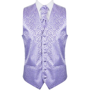 Lilac Royal Swirl Wedding Waistcoat #AB-WWA1001/1