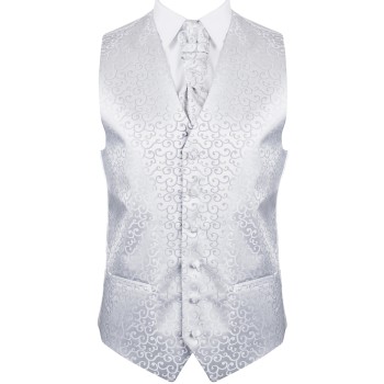 Silver Royal Swirl Wedding Waistcoat #AB-WWA1001/5