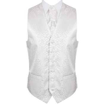 Ivory Royal Swirl Wedding Waistcoat #AB-WWA1001/6