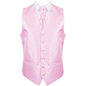 Light Pink Modern Scroll Wedding Waistcoat #AB-WWA1002/3 ##LS