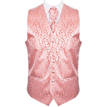 Coral Vintage Vine Formal Waistcoat #AB-WWA1004/2 ##LS
