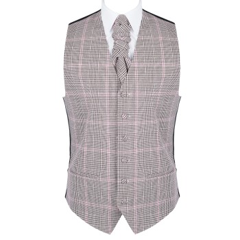 Brown Check Waistcoat #AB-WWA1007/4 ##LS